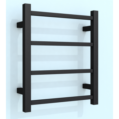 Heated Towel Rail Square 4 Bar 500Hx420Wx120D -Black